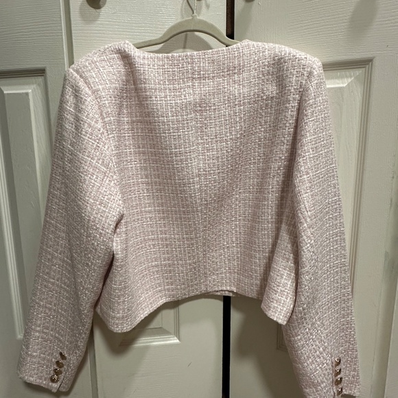 NWT City Chic Margot Pink Blush Tweed Jacket | Size: 20 - Picture 3 of 4